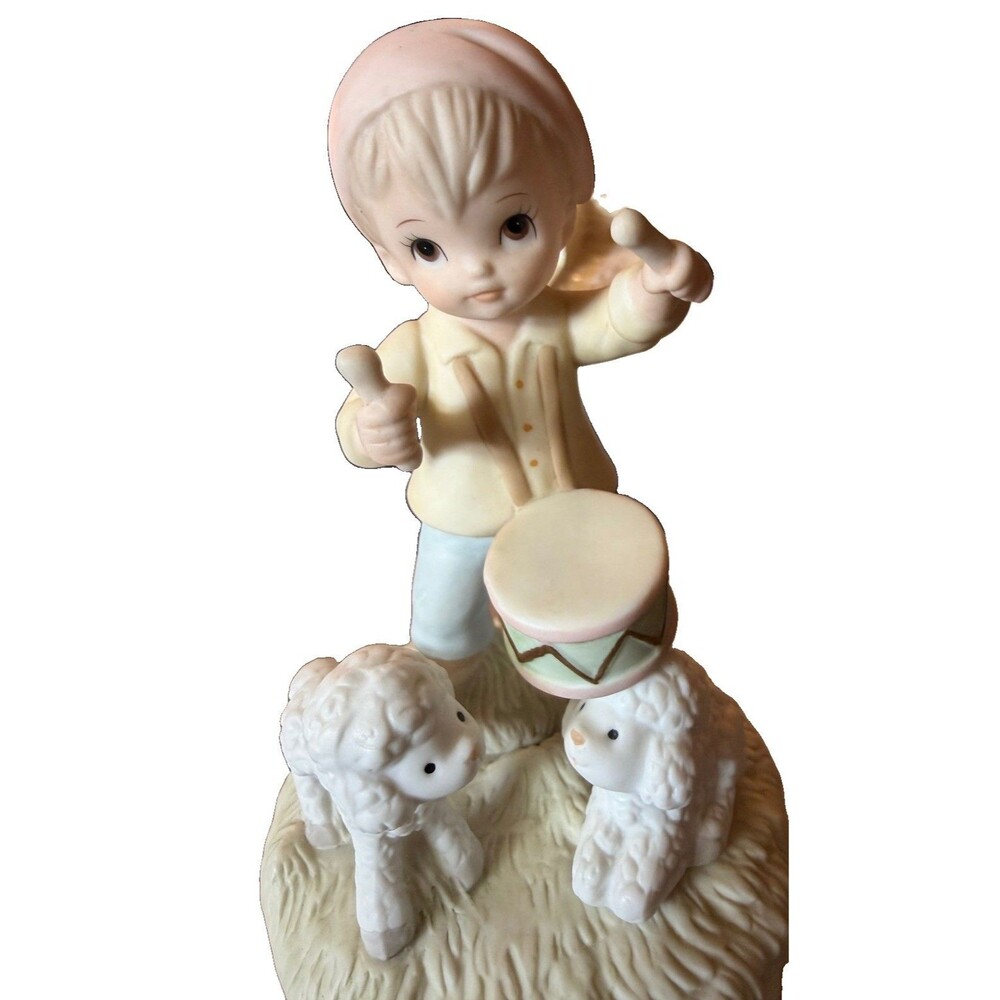 Vtg 1982, Lefton China, Porcelain, Drummer Boy Music Box Figurine.